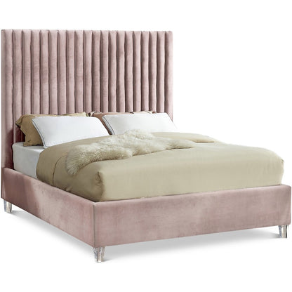 Candace Pink Velvet Full Bed