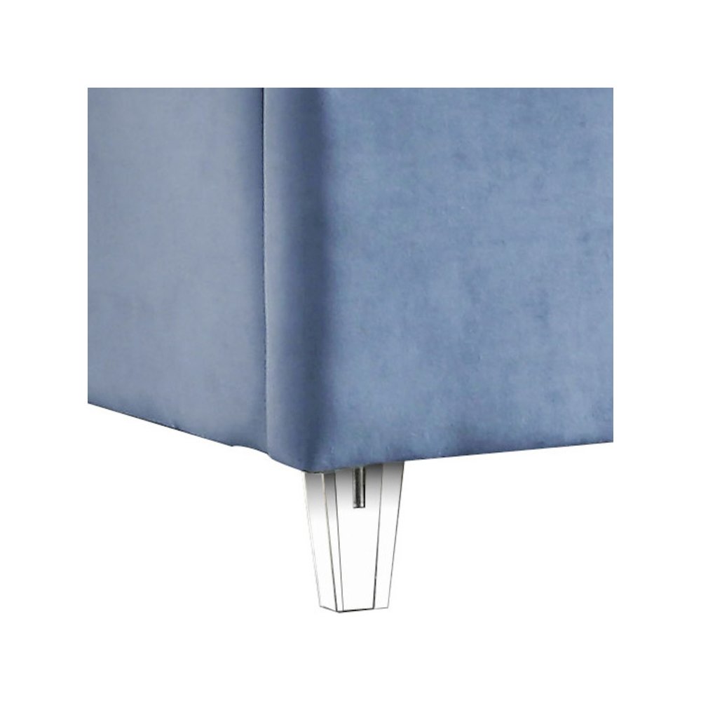 Candace Sky Blue Velvet King Bed