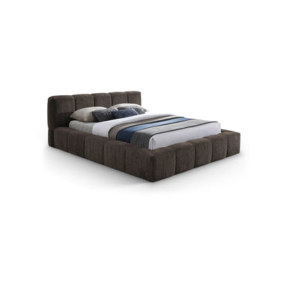 Carlin Brown Chenille Fabric Full Bed