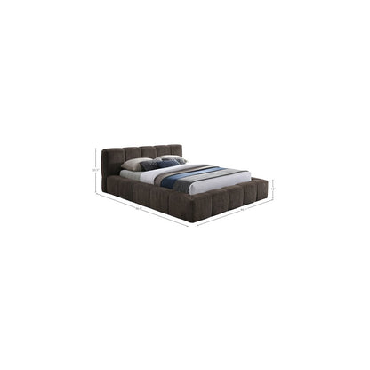 Carlin Brown Chenille Fabric King Bed