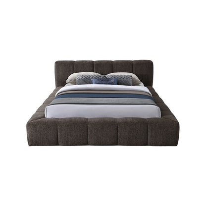 Carlin Brown Chenille Fabric King Bed