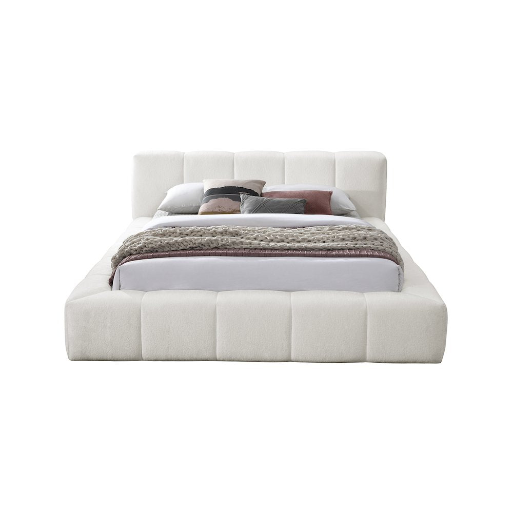 Carlin Cream Chenille Fabric Full Bed
