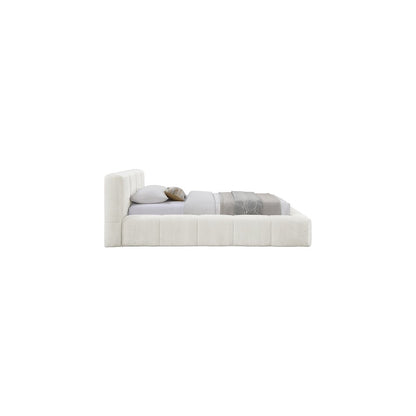 Carlin Cream Chenille Fabric Twin Bed