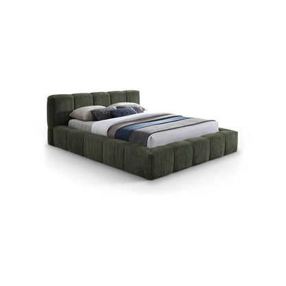 Carlin Olive Chenille Fabric King Bed