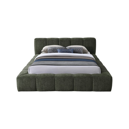 Carlin Olive Chenille Fabric King Bed