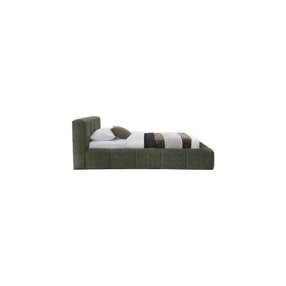 Carlin Olive Chenille Fabric Twin Bed