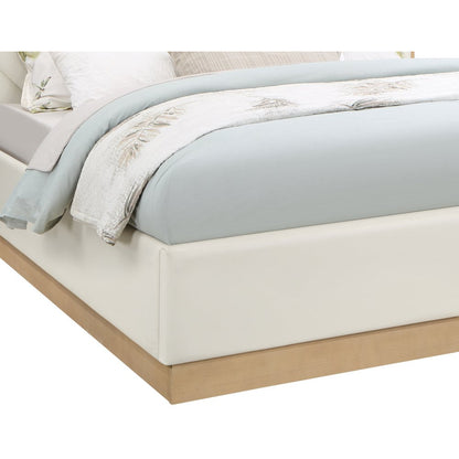Casa Cream Vegan Leather King Bed