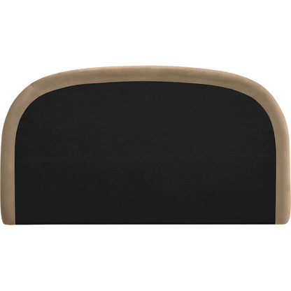 Celine Beige Velvet Upholstered Queen Bed