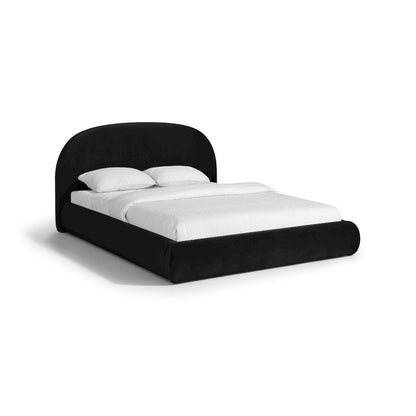 Celine Black Velvet Upholstered King Bed