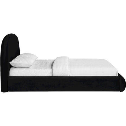 Celine Black Velvet Upholstered Queen Bed