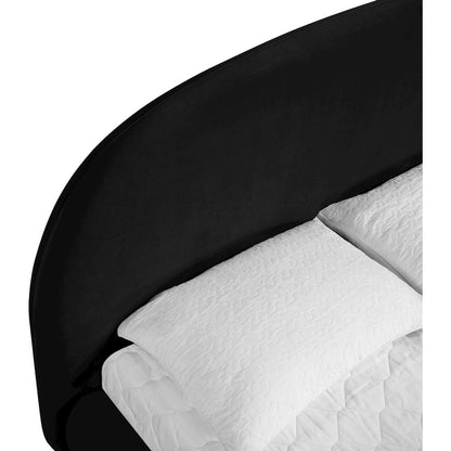 Celine Black Velvet Upholstered Queen Bed