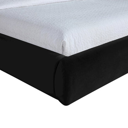 Celine Black Velvet Upholstered Queen Bed