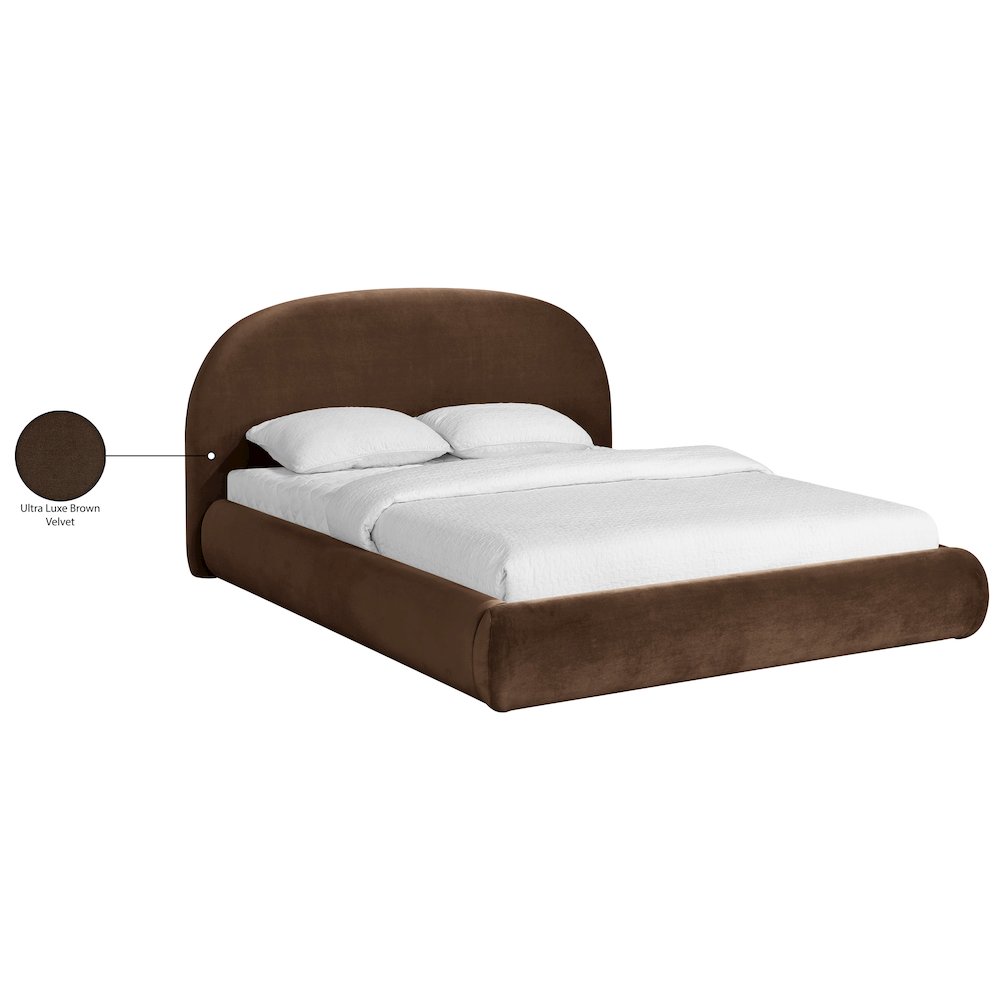 Celine Brown Velvet Upholstered King Bed