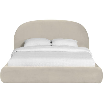 Celine Cream Velvet Upholstered Full Bed
