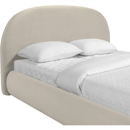 Celine Cream Velvet Upholstered Full Bed