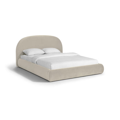 Celine Cream Velvet Upholstered Queen Bed