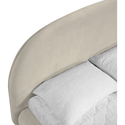 Celine Cream Velvet Upholstered Queen Bed