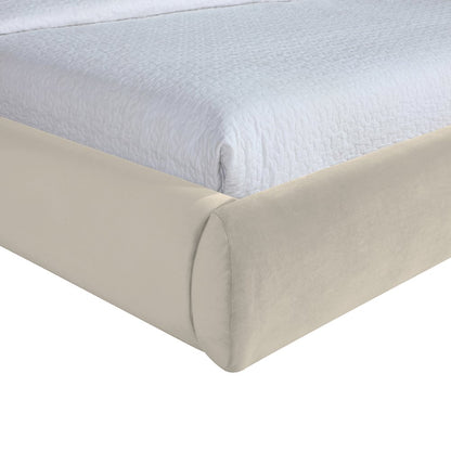 Celine Cream Velvet Upholstered Queen Bed