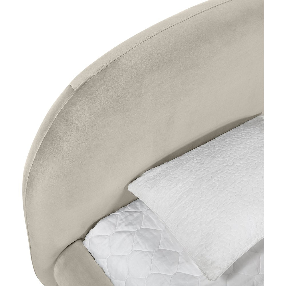 Celine Cream Velvet Upholstered Twin Bed