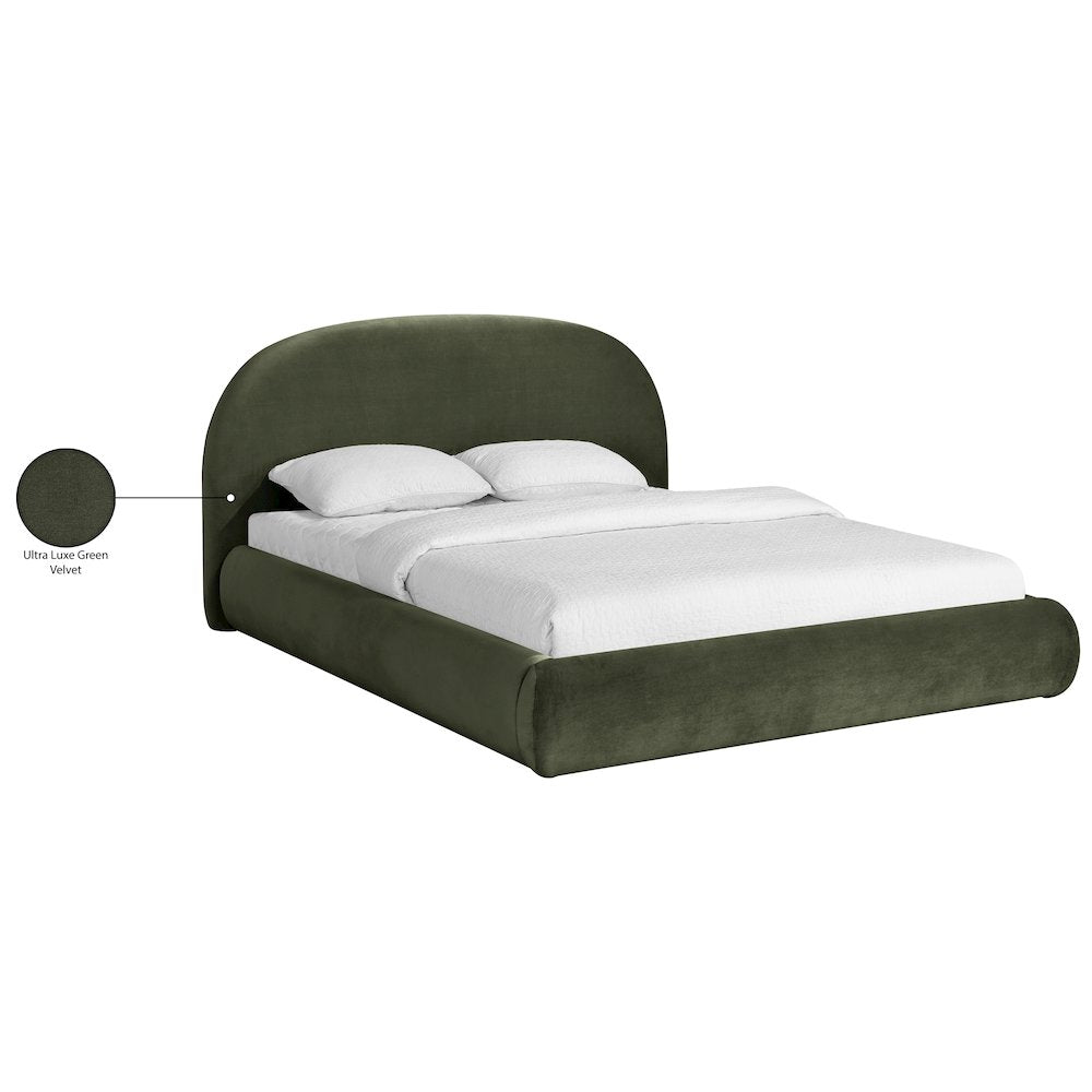 Celine Green Velvet Upholstered Full Bed