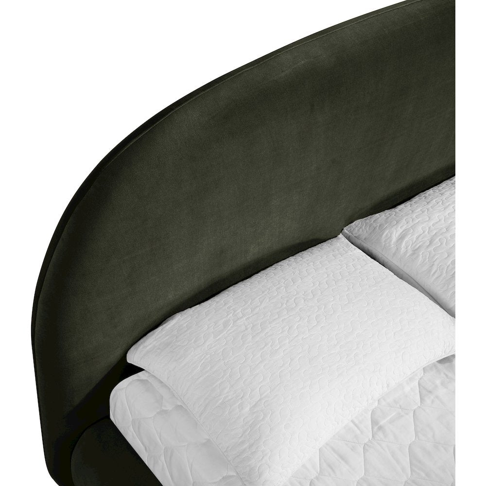 Celine Green Velvet Upholstered Full Bed