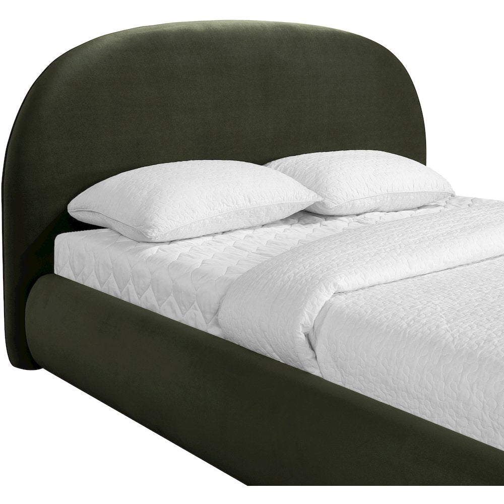 Celine Green Velvet Upholstered King Bed