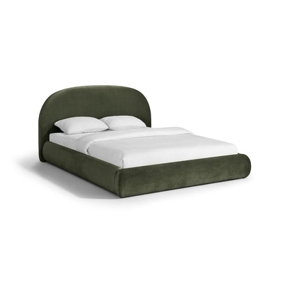 Celine Green Velvet Upholstered Queen Bed