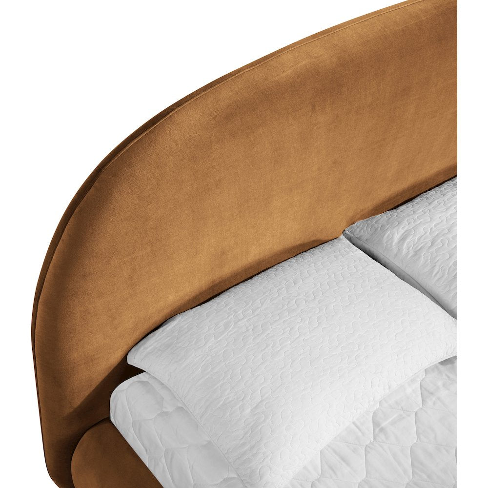 Celine Saddle Velvet Upholstered Full Bed