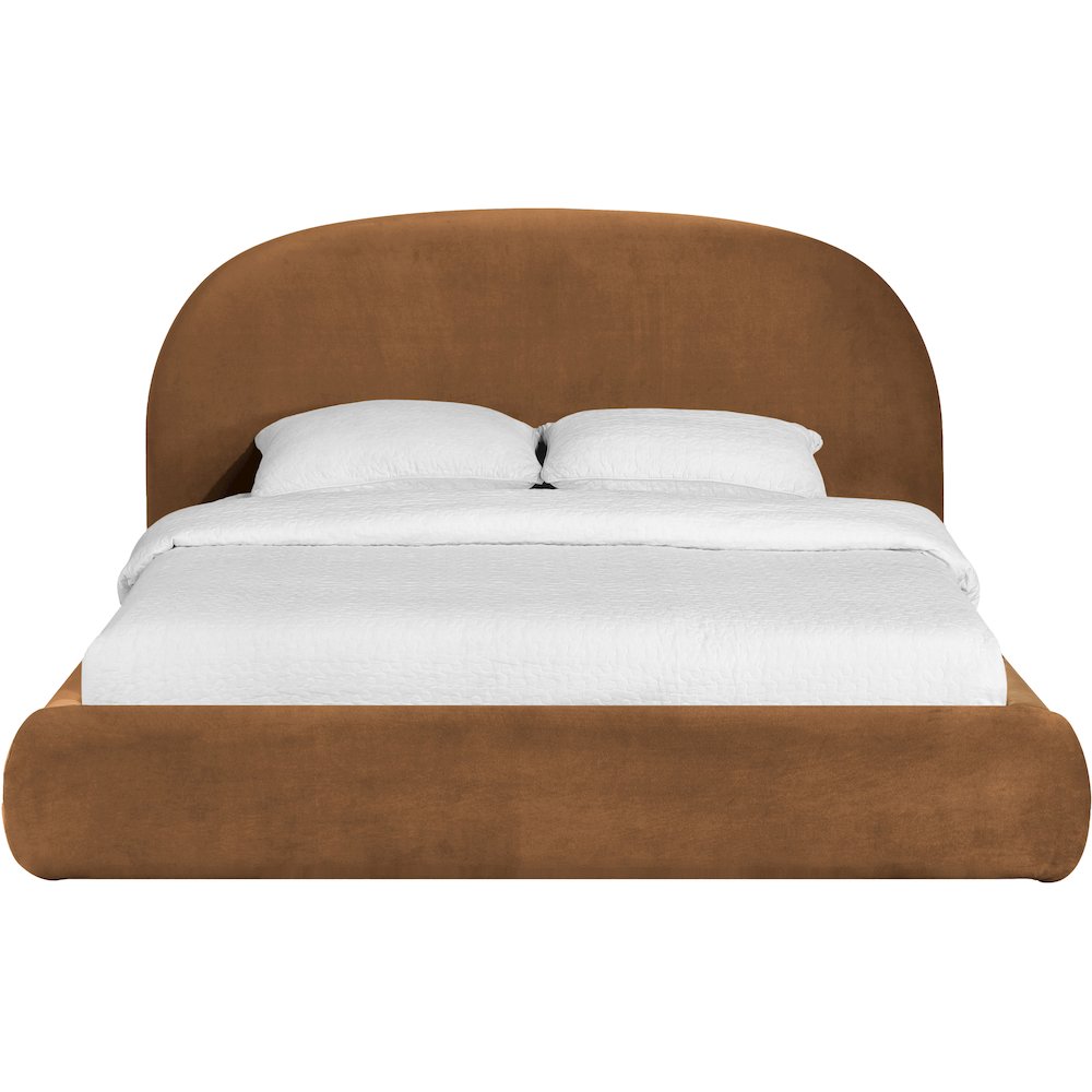 Celine Saddle Velvet Upholstered King Bed