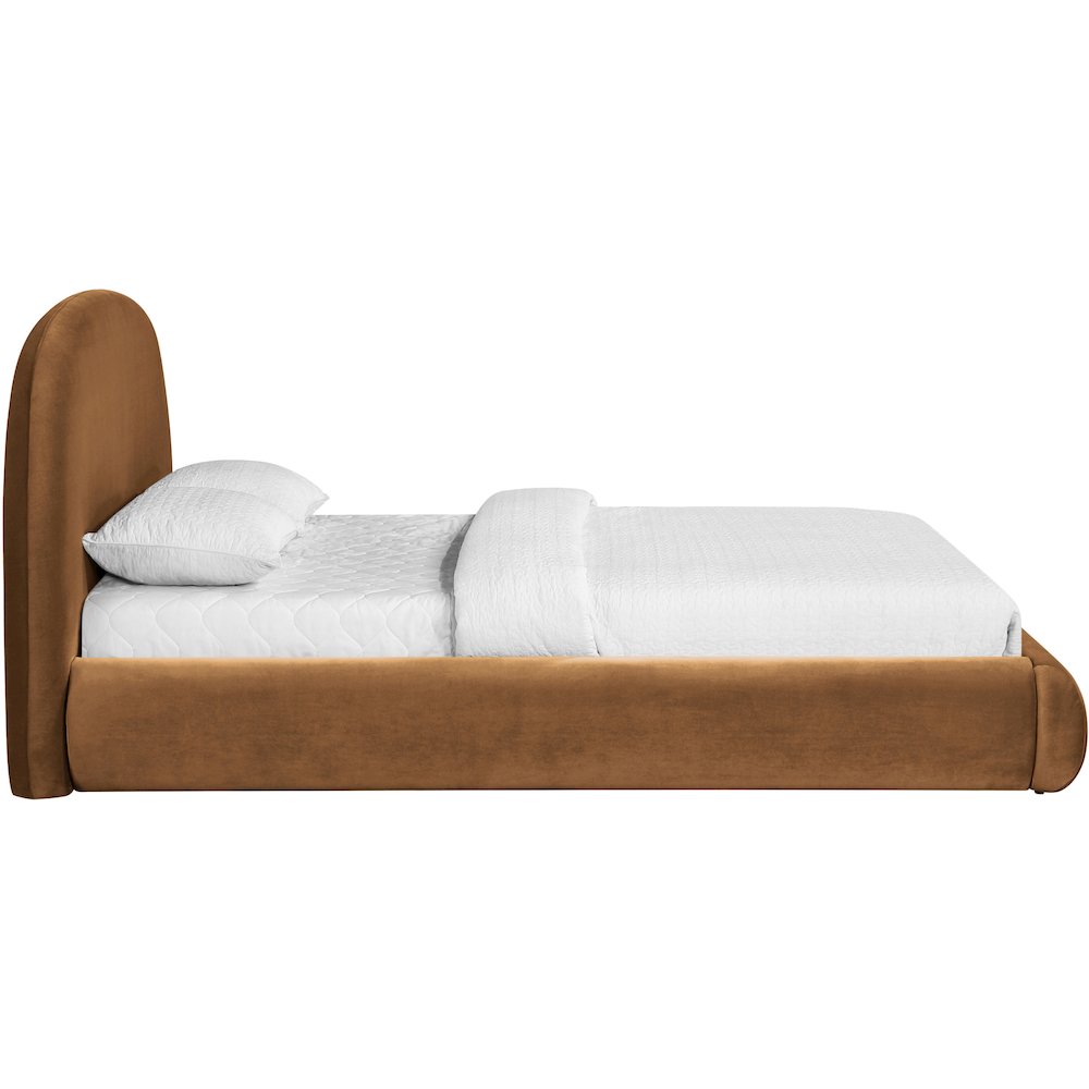Celine Saddle Velvet Upholstered King Bed