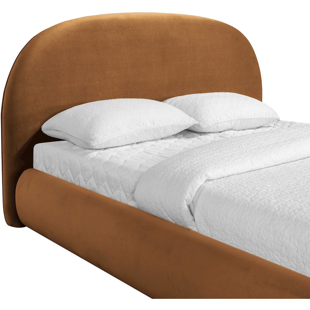 Celine Saddle Velvet Upholstered King Bed