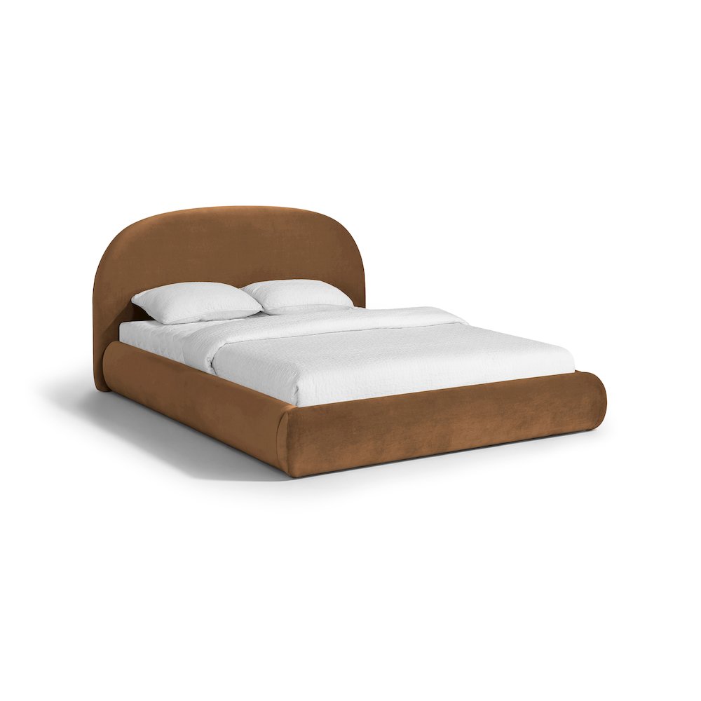 Celine Saddle Velvet Upholstered Queen Bed