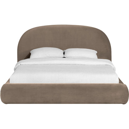 Celine Taupe Velvet Upholstered Full Bed