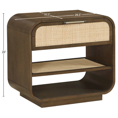 Windsor Brown Solid Wood Nightstand