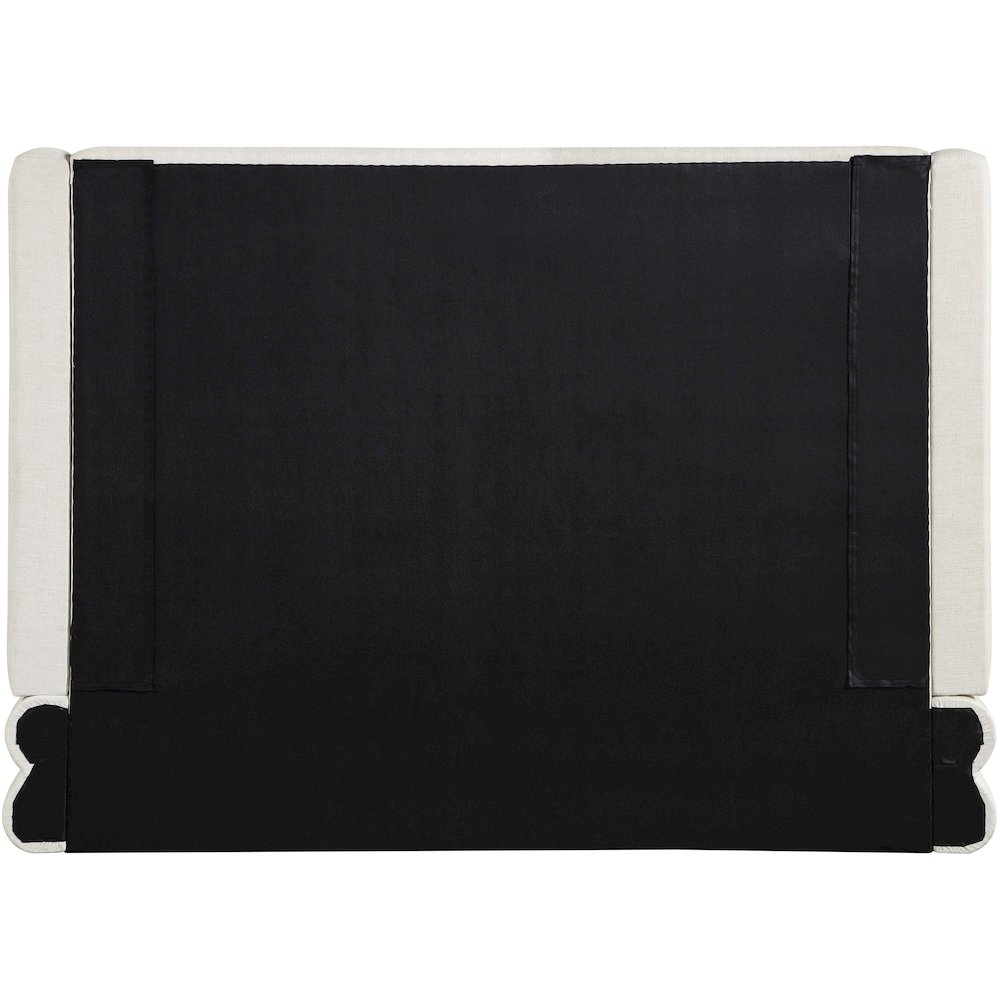 Chandra Cream Linen Textured Fabric Upholstered King Bed
