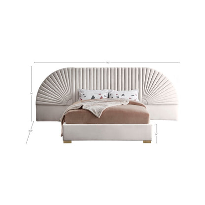 Cleo Cream Velvet King Bed