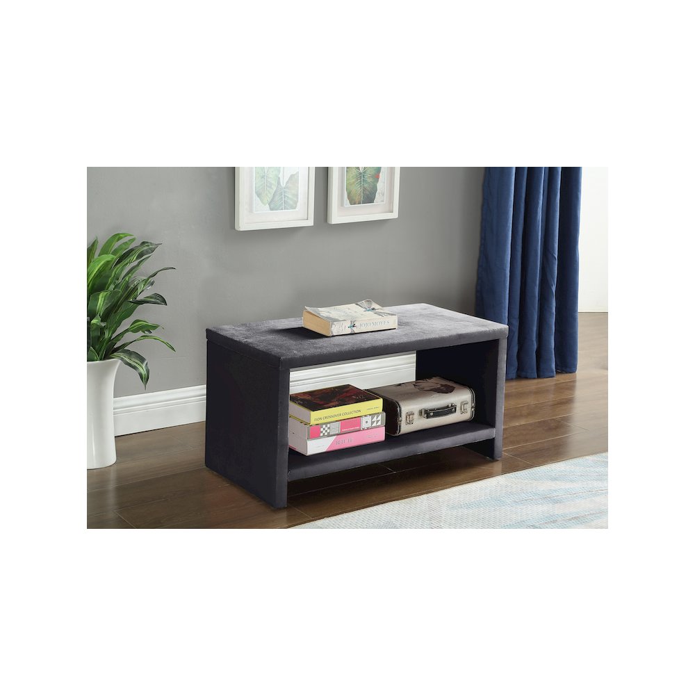 Cleo Grey Velvet Night Stand