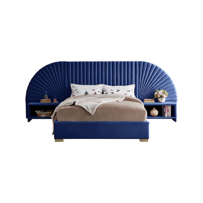 Cleo Navy Velvet King Bed
