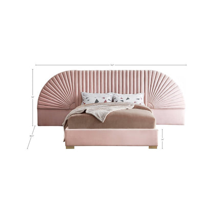 Cleo Pink Velvet King Bed