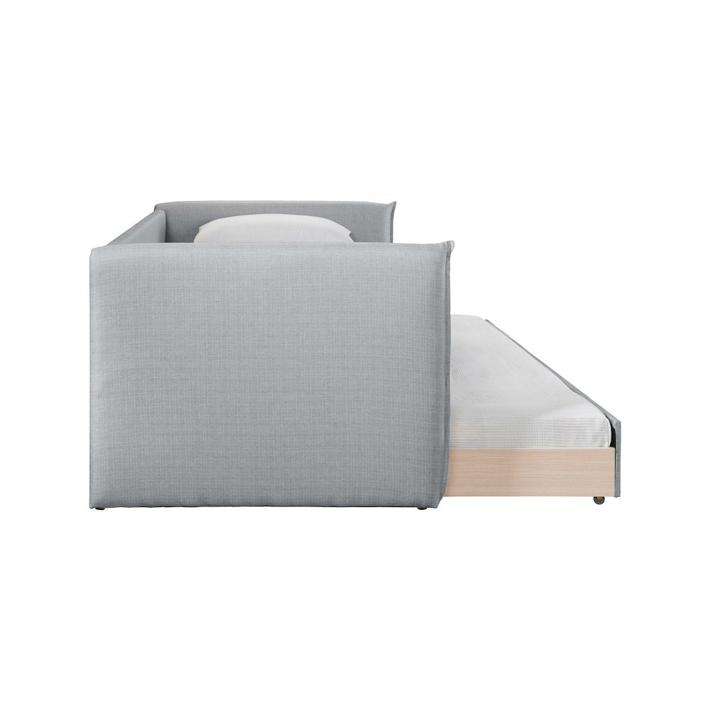 Colton Grey Linen Textured Fabric Twin Daybed