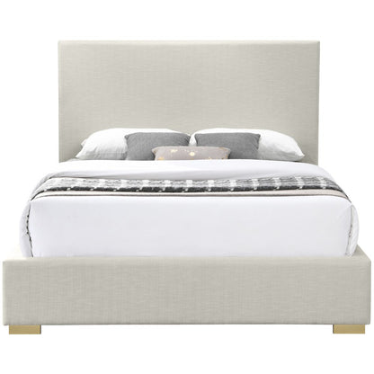 Crosby Beige Linen Textured Fabric Full Bed