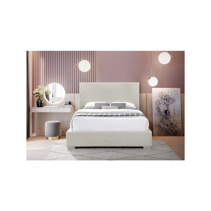 Crosby Beige Linen Textured Fabric Full Bed
