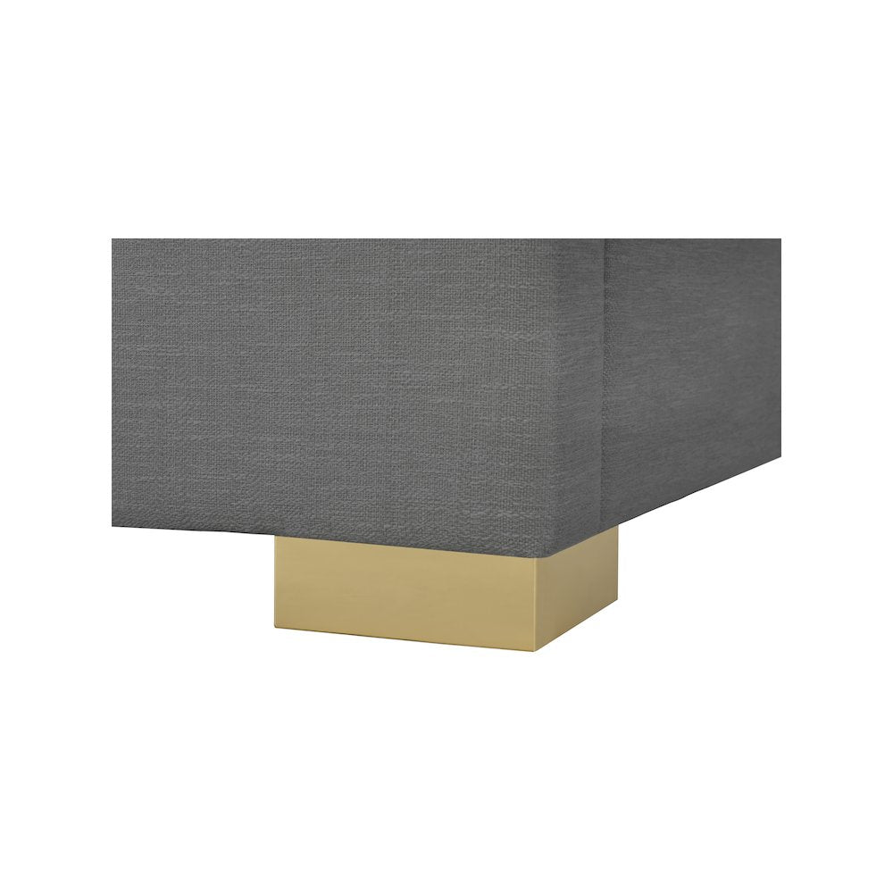 Crosby Grey Linen Textured Fabric Full Bed