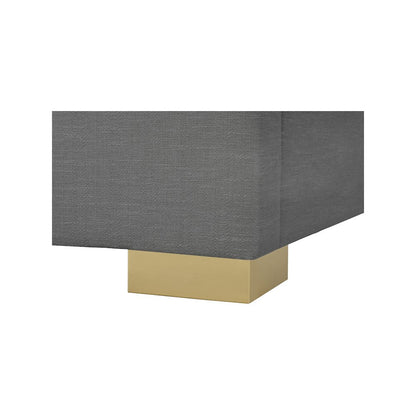 Crosby Grey Linen Textured Fabric Full Bed