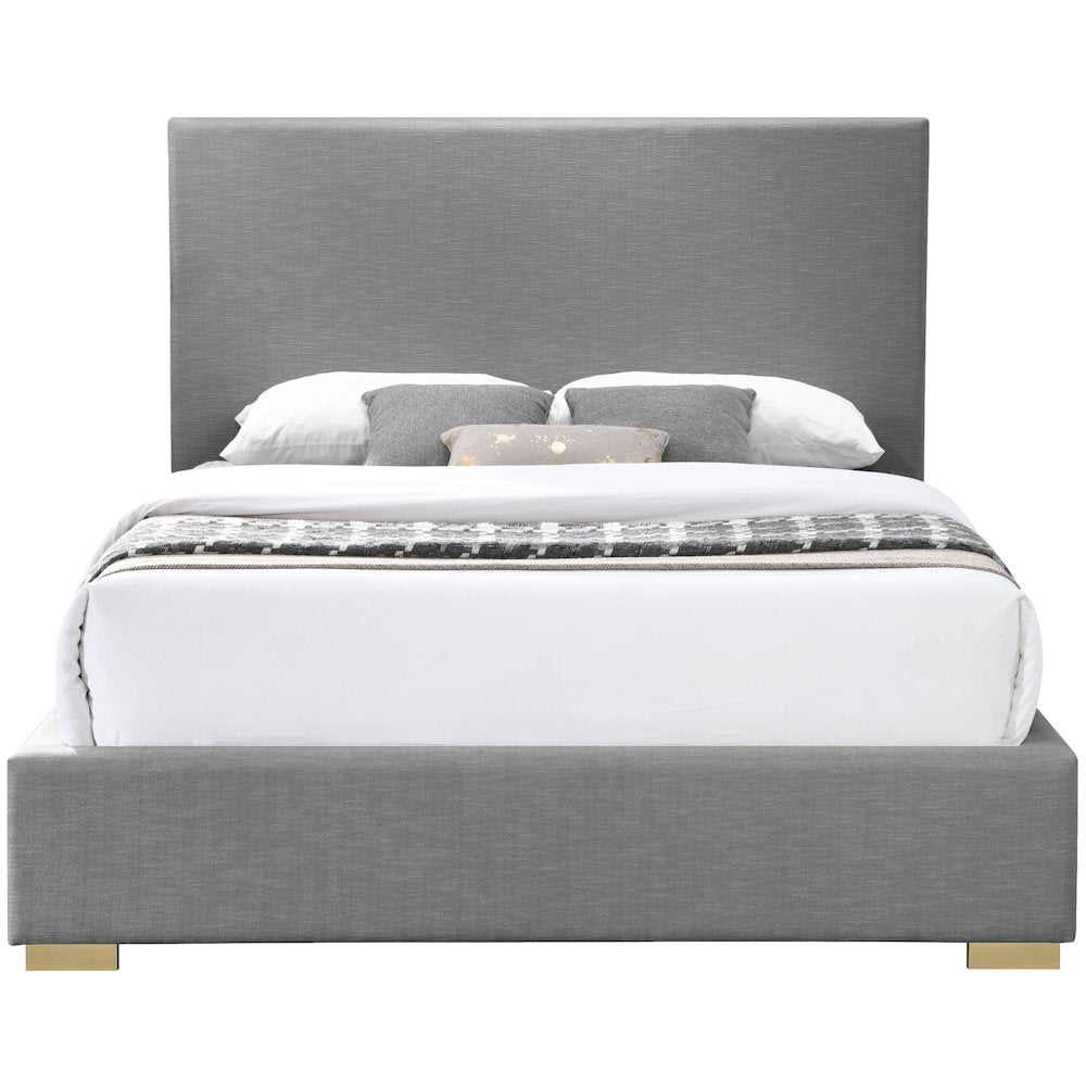 Crosby Grey Linen Textured Fabric Full Bed