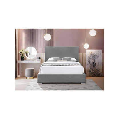Crosby Grey Linen Textured Fabric Full Bed