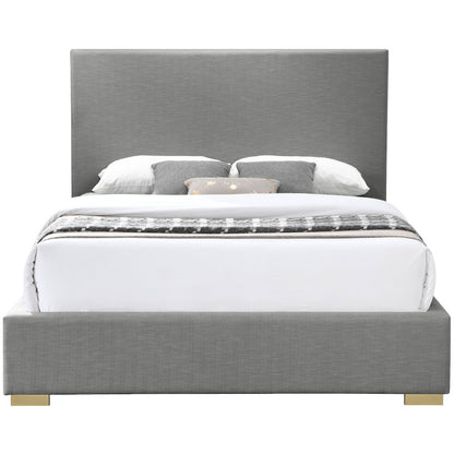 Crosby Grey Linen Textured Fabric King Bed
