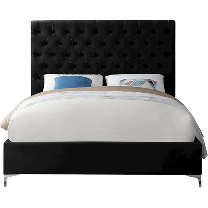 Cruz Black Velvet Full Bed