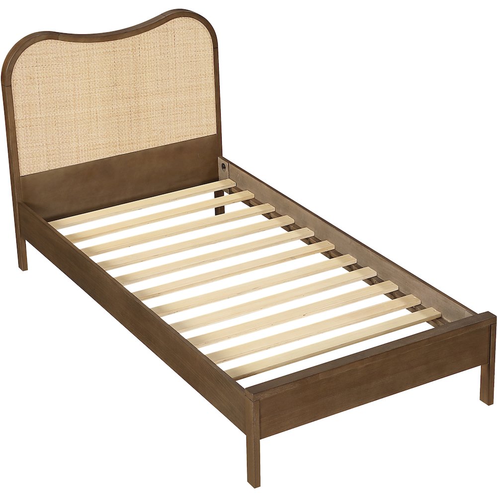 Windsor Brown Solid Wood Twin Bed (3 Boxes)