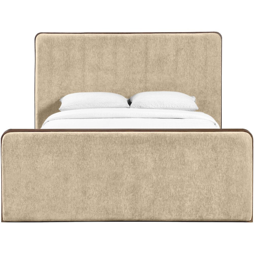 Dalton Beige Fabric Upholstered Full Bed (3 Boxes)